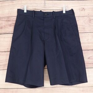 Nordstrom Shorts Mens 33 Blue Chino Smartcare Wrinkle Free Pleated Casual